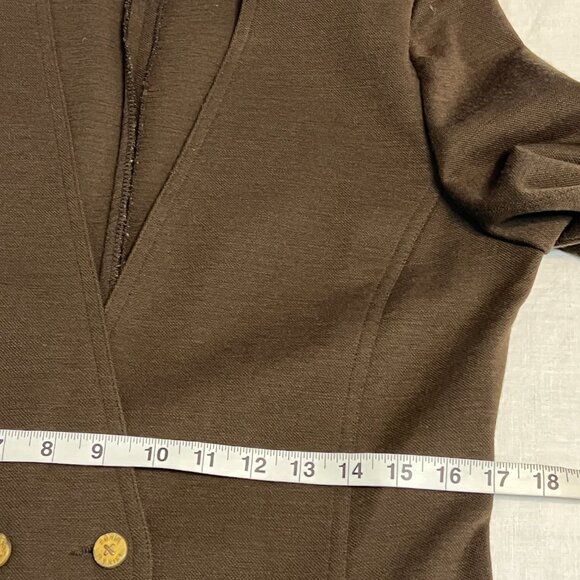 VTG Sonia Rykiel Paris Brown Wool Blazer Jacket Frence Size 8-10 Gold Button - Picture 8 of 14